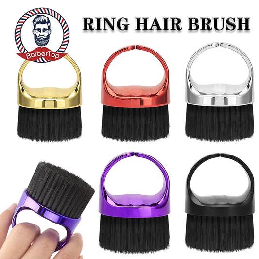 Ring Neck Hair Duster Brush - Soft Barber Hair Cutting Cleaning Brush for Removing Loose Hair & Salon Use
