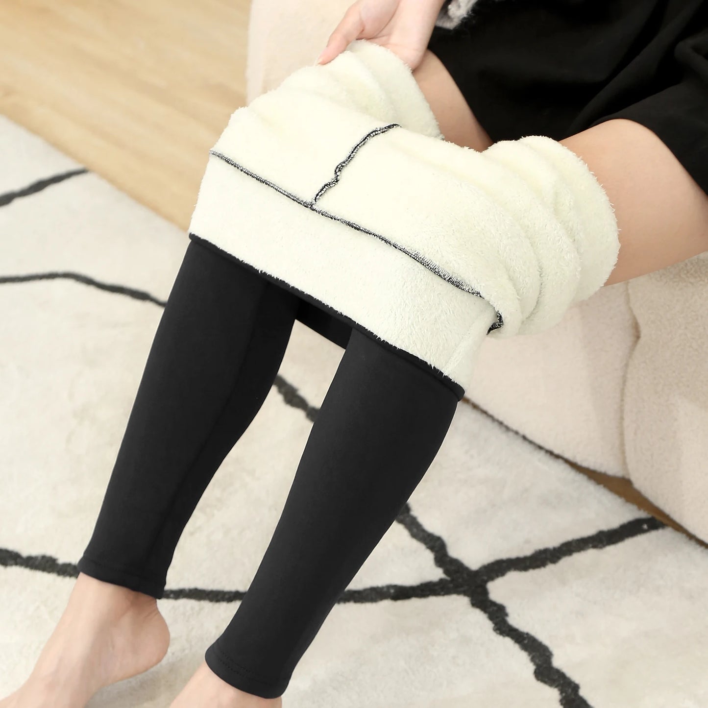 Women’s Velvet Leggings – High-Waist Thick Thermal Stretch Pants, Warm Winter Cold-Resistant Tights