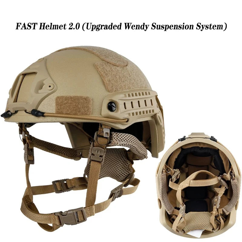 FAST Tactical Helmet – Kevlar High-Quality Outdoor Hunting Helmet with Wendy Floating Pad