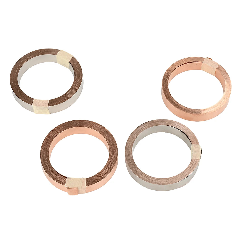 5M T2 Pure Copper & Nickel Strip — 0.15mm/0.2mm Nickel-Plated Copper Belt for 18650, 26650, 21700 Lithium Battery Pack Spot Welding