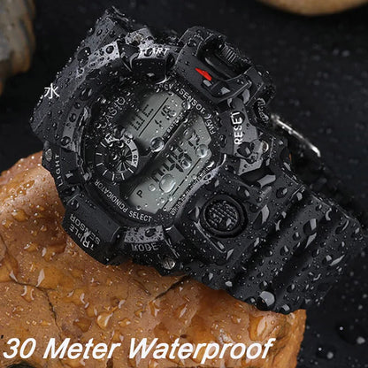 Men’s Sports Digital Watch – Large Dial Military Style Wristwatch, Waterproof Multifunctional Electronic Watch with Luminous Display & Alarm for Active Wear & Outdoor Use