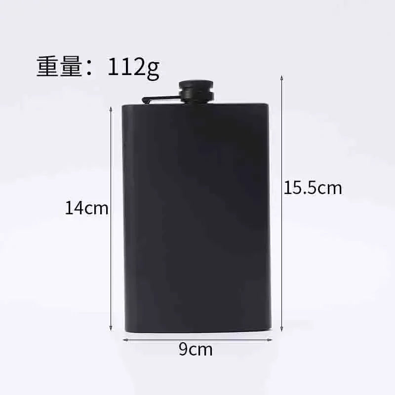 304 SS Portable Hip Flask – Black Whiskey, Vodka, Wine Bottle (6-12oz), Outdoor Bar Party Drinking Utensil