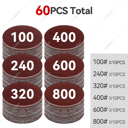 Car Detailing Headlight Restoration Sandpaper Discs – Hook & Loop Round Sanding Sheets for Metal & Wood Polishing Tools