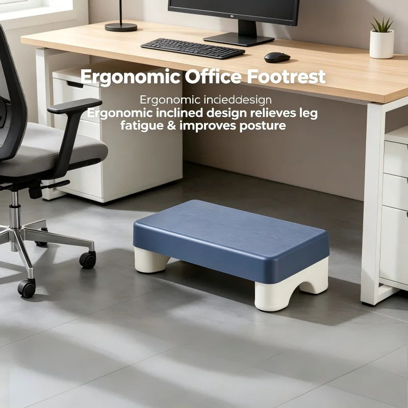 Ergonomic PP Under Desk Footrest - Comfortable Space-Saving Foot Stool for Office, Study & Home