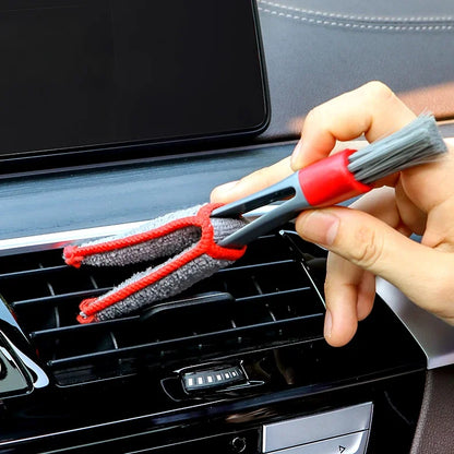 Car Wash Double Head Brushes - Air Vent Conditioner Grille Duster, Auto Detailing Cleaner for Interior Cleaning Tools