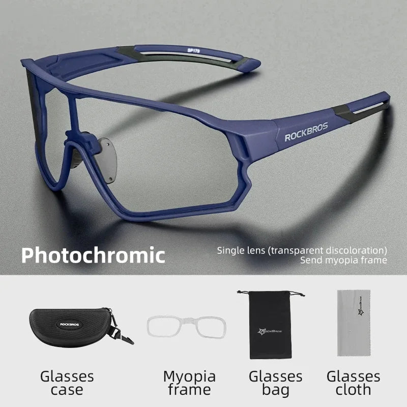 ROCKBROS MTB/Road Bike Glasses – UV400 Polarized Photochromic Cycling Eyewear