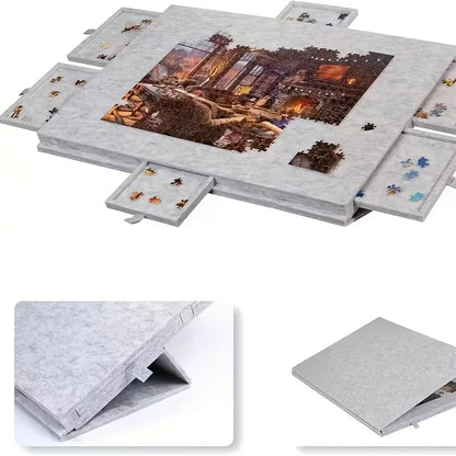 6-in-1 Tiltable Puzzle Board Desk – 6-Drawer Storage for 1000-Piece Puzzles, Home Decor & Educational Organizer