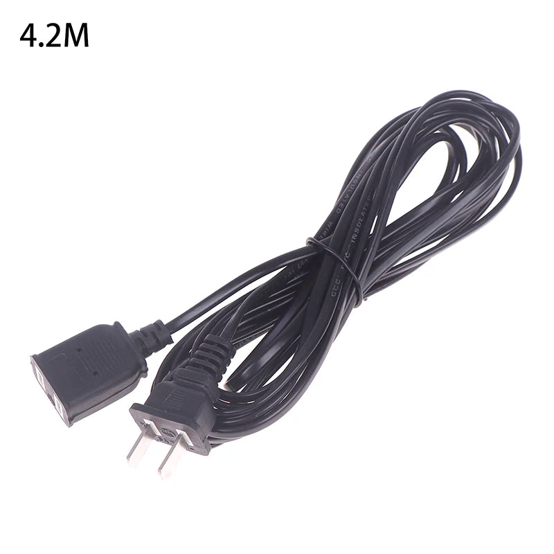 AC Power Cord with ON/OFF Switch - Two-Pin Plug Extension Cable Adapter for Home & Electronics