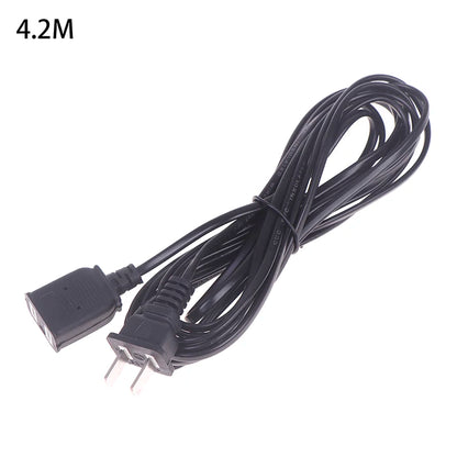 AC Power Cord with ON/OFF Switch - Two-Pin Plug Extension Cable Adapter for Home & Electronics
