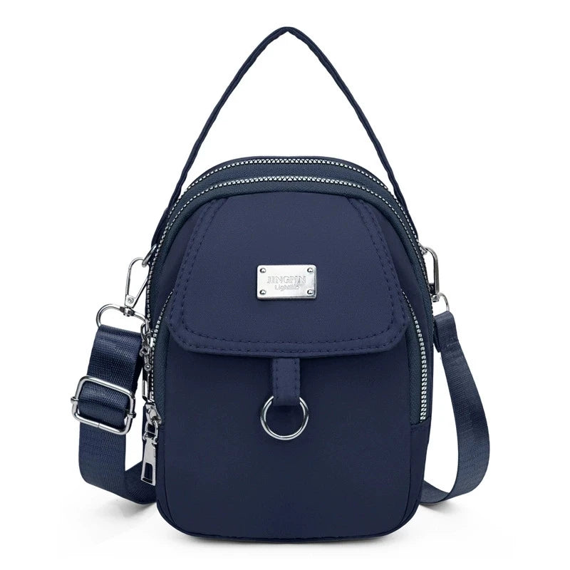 Lightweight Nylon Women’s Crossbody Bag – Casual Mini Shoulder Handbag with Multiple Zip Compartments, Tote Purse for Daily Use