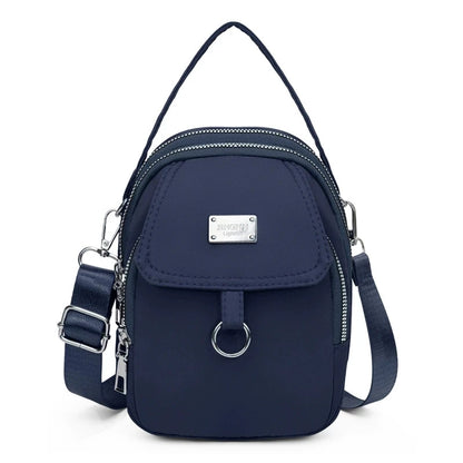 Lightweight Nylon Women’s Crossbody Bag – Casual Mini Shoulder Handbag with Multiple Zip Compartments, Tote Purse for Daily Use