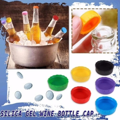 6/12/24/30pcs Reusable Silicone Bottle Caps - Fresh-Keeping Sealed Stopper for Beer, Vinegar, & Soy Sauce Bottles