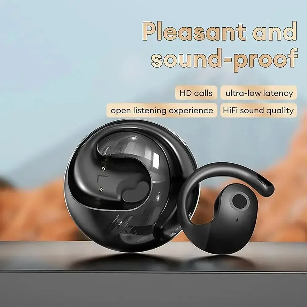 OWS Wireless Bluetooth Headphones — Smart Touch Sports Earbuds, HiFi Stereo, Waterproof with Mic for Phone