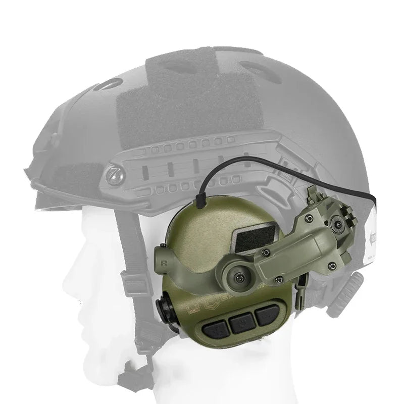EARMOR M32 MOD4 Tactical Shooting Earmuffs - Noise Reduction Headset with Helmet ARC Rail Adapter and Kenwood PTT Adapter