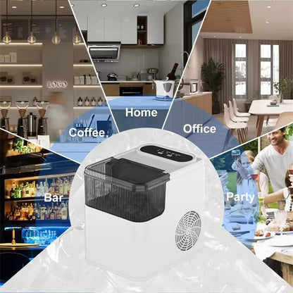 Automatic Mini Electric Ice Cube Maker – Portable Ice Machine for Bar, Home, Kitchen & Office, 9 Cubes in 6 Minutes