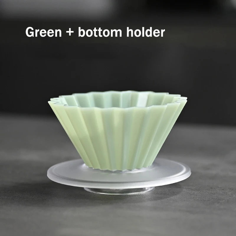 Handmade V-Shaped Resin Coffee Dripper Filter Cup, Origami Pour Over Brewer for 1–2 People Home Use Anti-Fall Coffee Brewing Tool