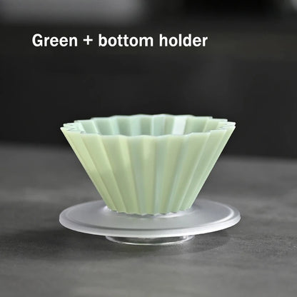 Handmade V-Shaped Resin Coffee Dripper Filter Cup, Origami Pour Over Brewer for 1–2 People Home Use Anti-Fall Coffee Brewing Tool