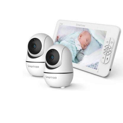 SM70V2 7" 1080P HD Split Screen Baby Monitor – Dual Camera System, Remote Pan/Tilt/Zoom, Hack-Proof Security & 4000mAh Battery Monitor