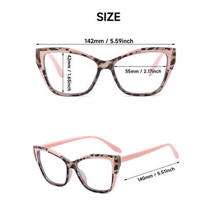 Fashion Cat Eye Reading Glasses for Women – Anti Blue Light Blocker Eyeglasses, Double Color Frame Computer Readers