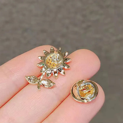 Flower Bow Fashion Brooch Set for Women - Metal Anti-Glare Lapel Pins for Sweater, Coat, Clothing Accessories