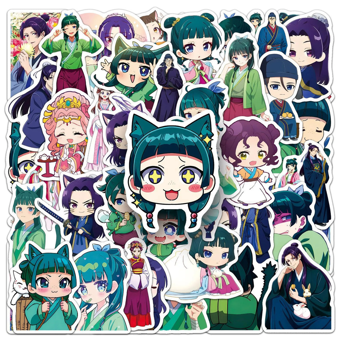 The Apothecary Diaries Anime Stickers 50PCS - Cartoon Graffiti Decals for Laptops, Phones, Guitars, Bikes & More