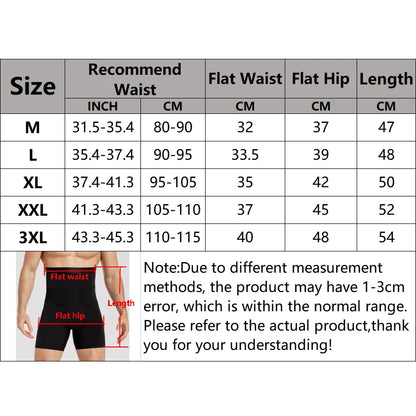 Men’s High Waist Tummy Control Shaper Shorts – Compression Body Shapewear, Belly Slimming Boxer Underwear & Waist Trainer Faja Pants