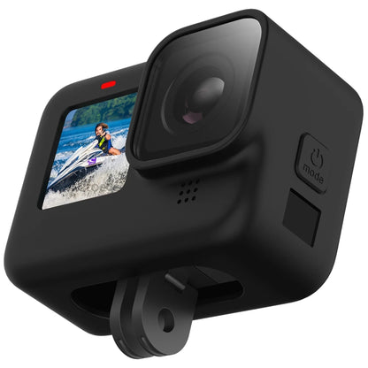 Protective Silicone Case for GoPro Hero 12/11/10/9 Black – Tempered Glass Screen Protector & Lens Cap Cover Accessory