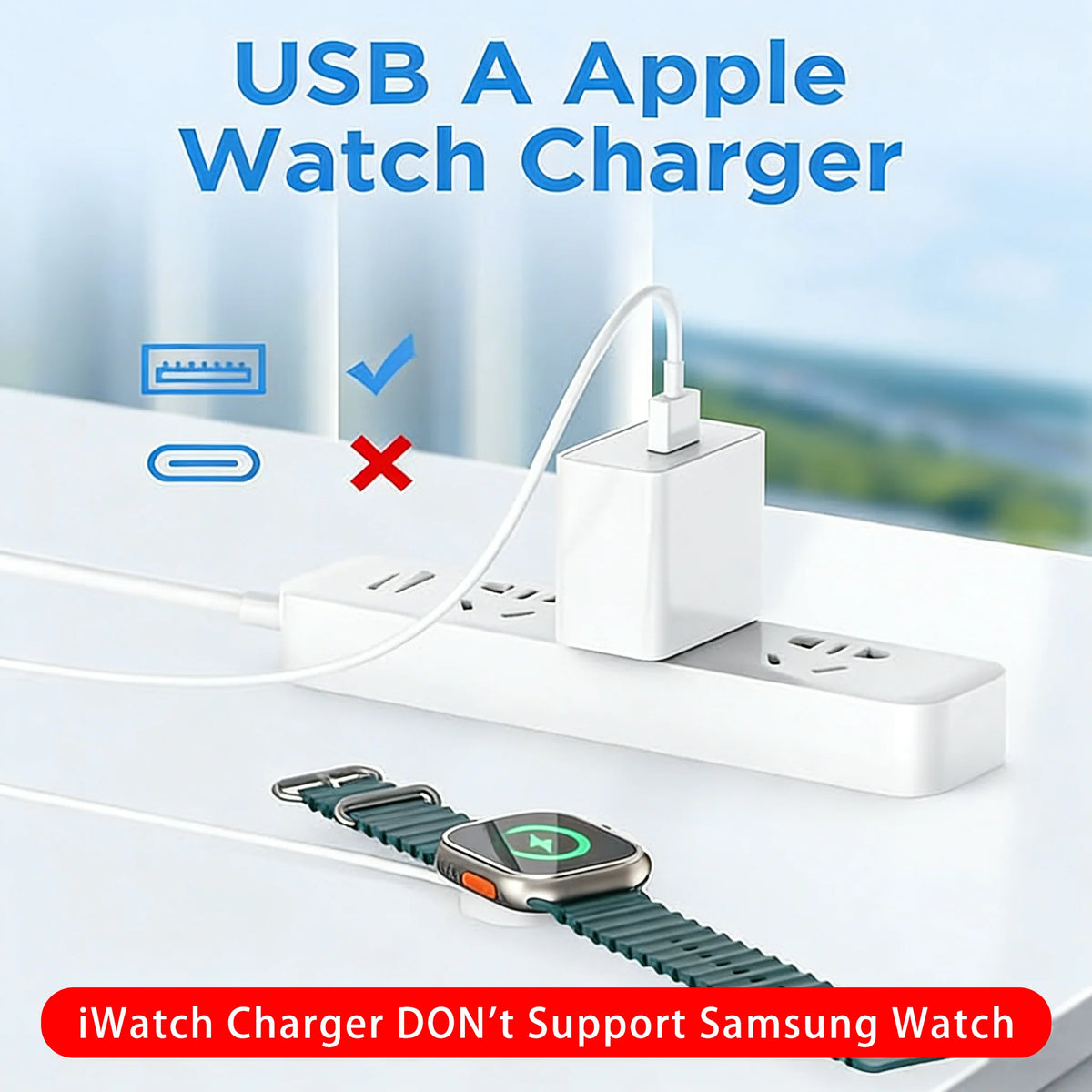 TIMESS Magnetic Fast Apple Watch Charger - USB-C Charging Cable for Apple Watch Series 1–11, SE and Ultra