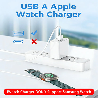 TIMESS Magnetic Fast Apple Watch Charger - USB-C Charging Cable for Apple Watch Series 1–11, SE and Ultra