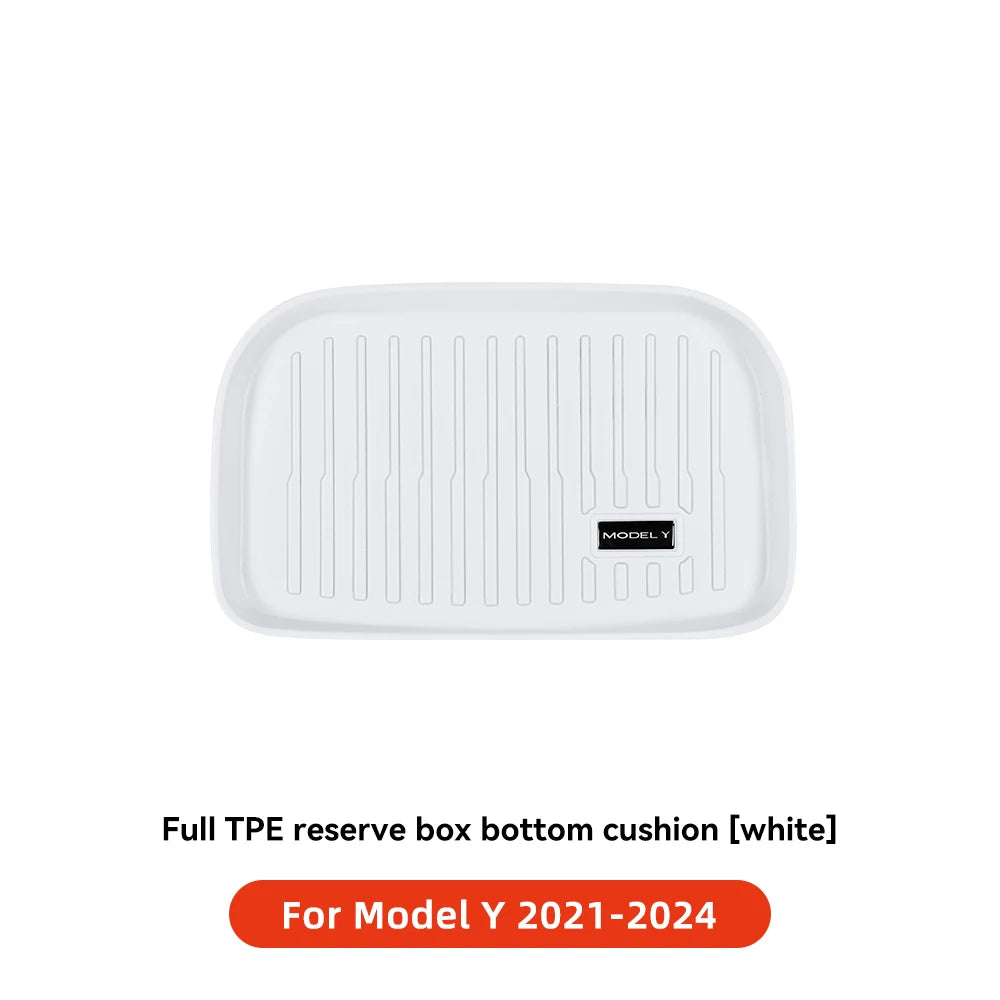YZ TPE White Foot Pad — Fully-Surrounded Floor Liner for Tesla Model 3 & Model Y (2021–2025) | Waterproof, Non-Slip