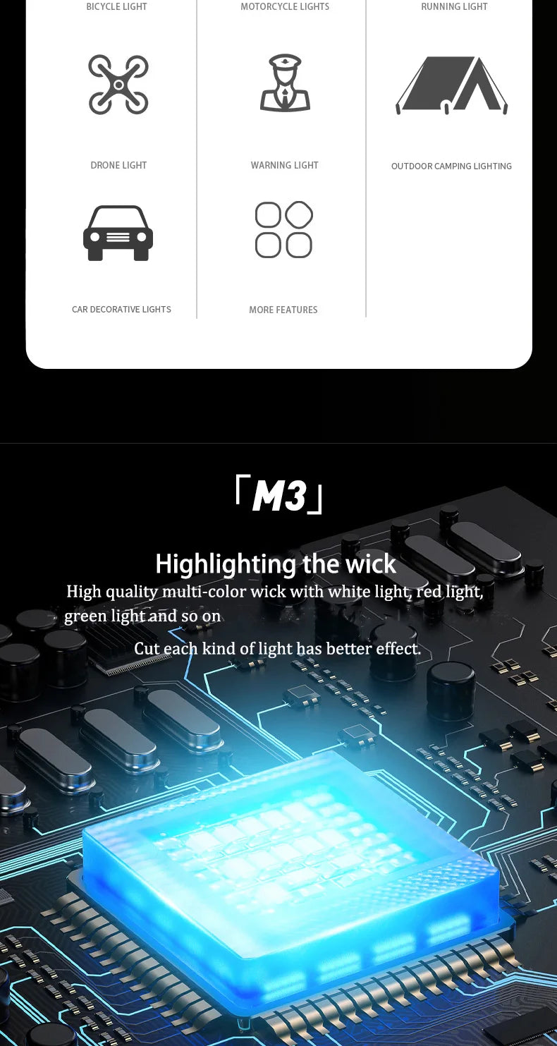 1/2/4PCS Remote RC LED Flash Lights – Wireless Warning Lights for Motorcycles, Drones & RC Aircraft