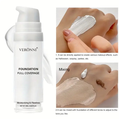 White Liquid Foundation - Full Coverage Long-Lasting Matte Makeup for Goth Looks and Cosplay