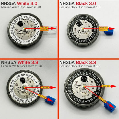 NH35A Premium Automatic Movement – 24 Jewels, White Date Wheel, Self-Winding & High Accuracy Replacement