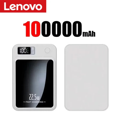 Lenovo 500000mAh Magnetic Power Bank - 22.5W Fast Charging Portable Battery Pack for iPhone & Samsung