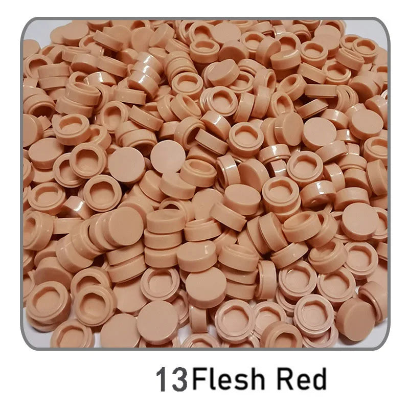 1000Pcs 1x1 Round Building Blocks Set - 52 Color DIY Creative Educational Bricks Compatible with 98138 Toy Kits for Kids