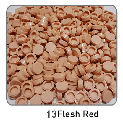 1000Pcs 1x1 Round Building Blocks Set - 52 Color DIY Creative Educational Bricks Compatible with 98138 Toy Kits for Kids
