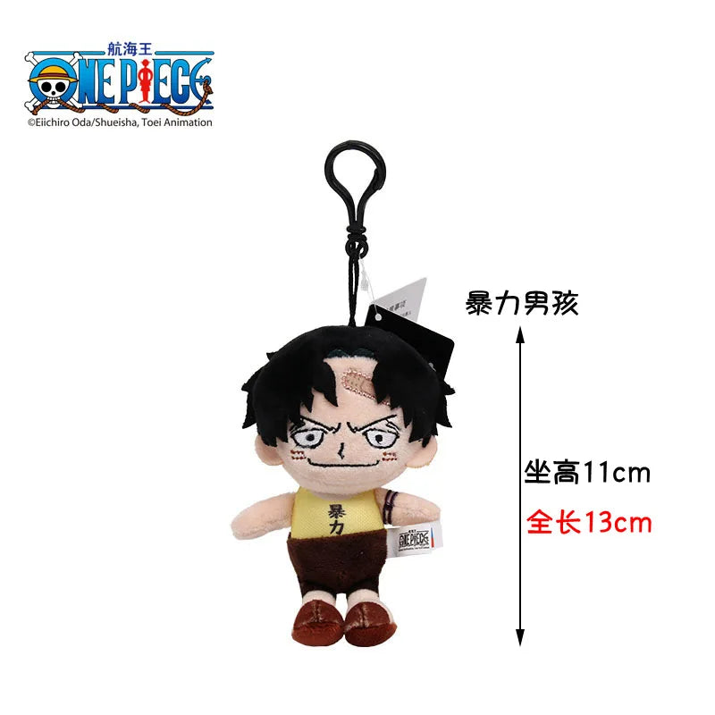 One Piece Plush Keychain Set — 14 Styles Including Tony Chopper, Luffy, Sanji, Sabo, Ace & Law | Anime Cartoon Stuffed Doll Pendant Gifts