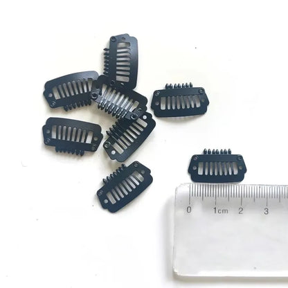 50Pcs Wig Clips Snap Clips - 2.3cm-3.6cm Black & Brown Hair Extension Weft Clips for Wig Styling & Hair Tools