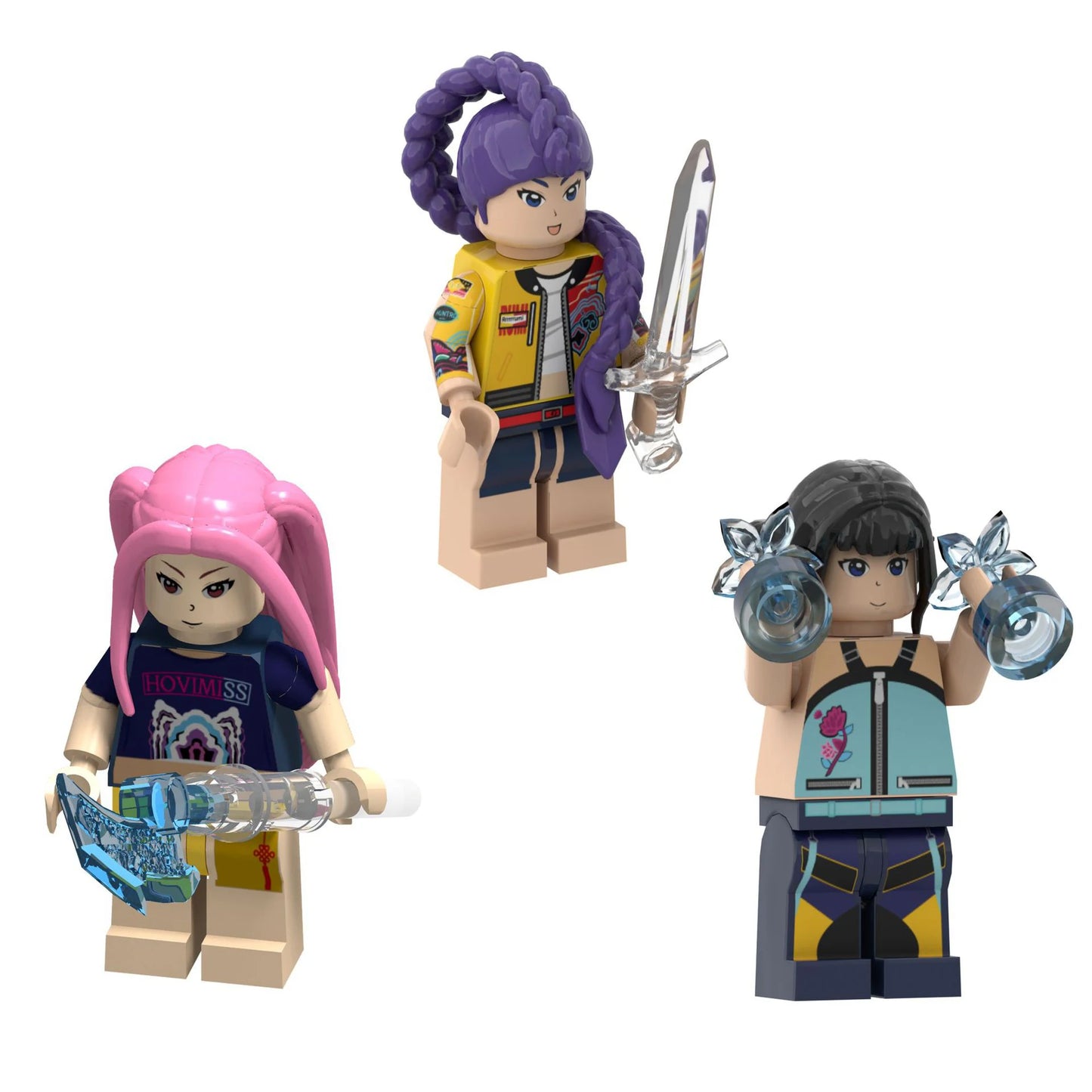KPOP Demon Hunters Cartoon Doll Building Blocks – Kawaii Mini Action Figure Head Assembly Toy, Educational Gift for Kids