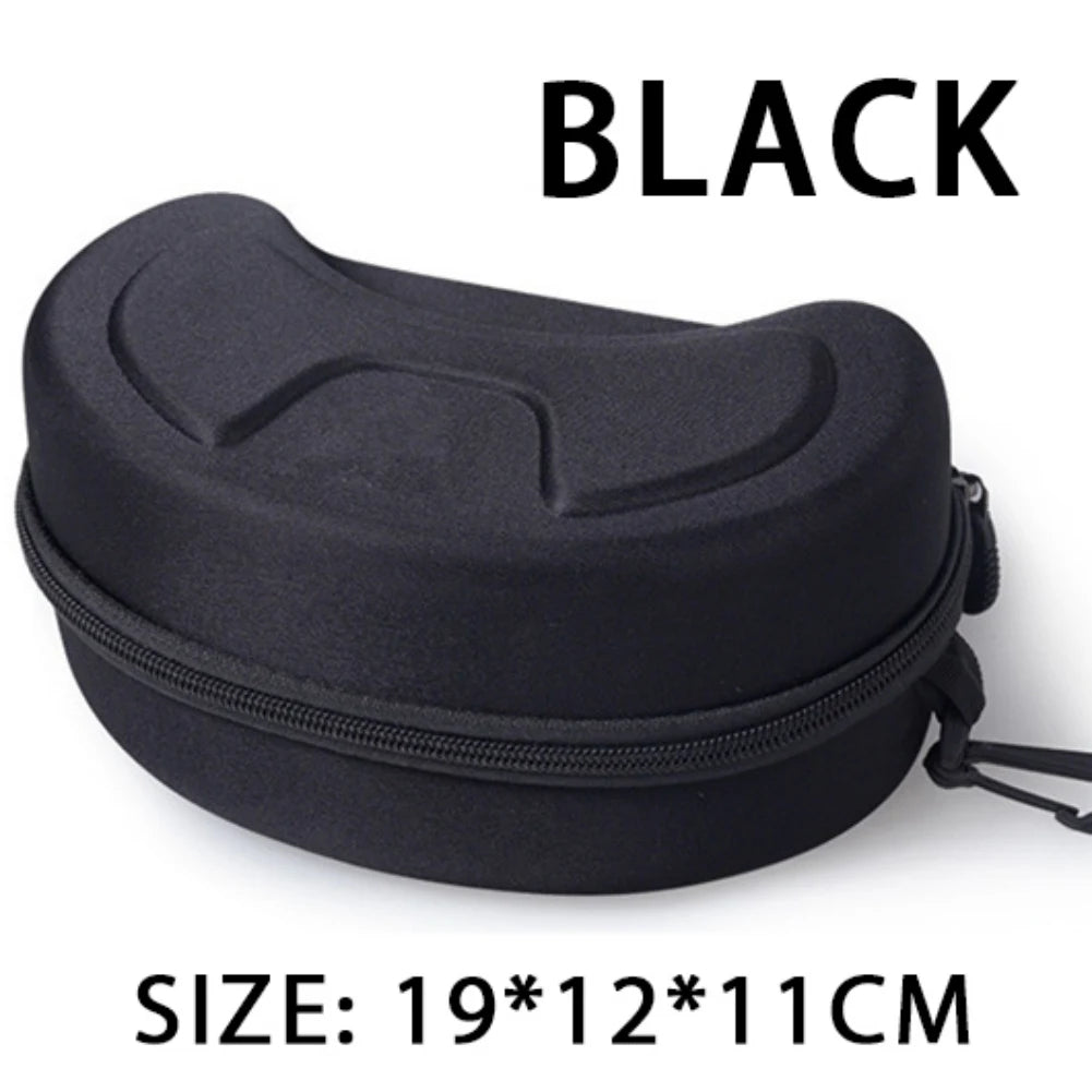 Portable EVA Ski Glasses Protector Case for Snowboard & Skiing Eyewear - Zipper Hard Box Holder (No Goggles)