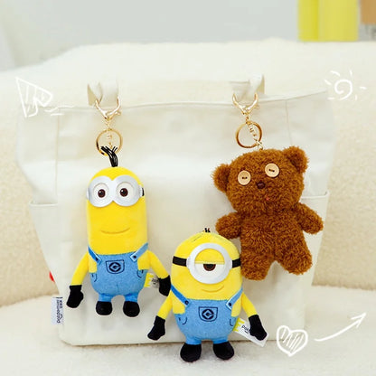 Cartoon Anime Minions Plush Keychain – Stuffed Animal Bag Hanging Toy, Perfect Gift for Kids