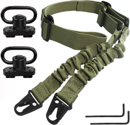 2-Point Extra Long Rifle Sling – Adjustable Gun Strap with Metal Hook QD for Outdoor Sports