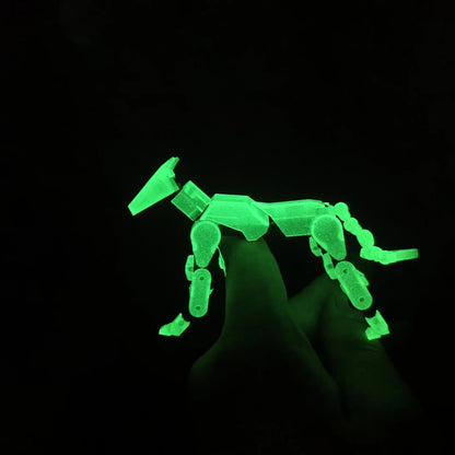 DIY Luminous T13 Multi-Joint Shapeshift Robot & Dog – 3D Printed Movable Mannequin Action Figures for Kids & Gifts