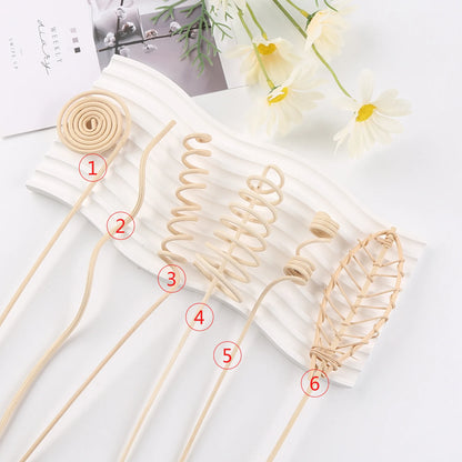 6PCS/9PCS Artificial Flower Rattan Reed Diffuser Sticks – Floral Aroma Refill for DIY Fragrance