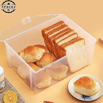 Airtight Bread Storage Box – Clear Kitchen Container for Bread, Cake & Baking, Refrigerator Safe