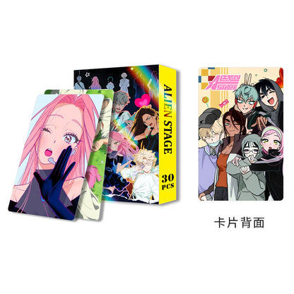 Alien Stage Anime Photo Card Set - 30PCS LOMO Cards & Mini Stickers for Collectors and Fans