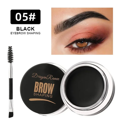 Matte Brown Black Eyebrow Cream – 3D Natural Tint Gel Wax, Waterproof & Long-Lasting Brow Enhancer
