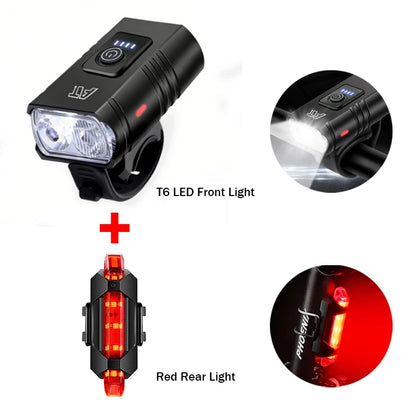 LED Bicycle Front Light - Type-C Rechargeable MTB Road Bike Headlamp, Easy-Install Cycling Accessory