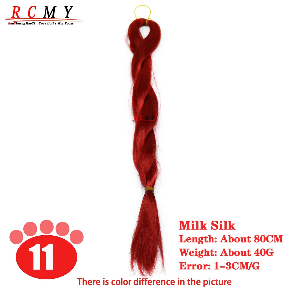 BJD/SD Reborn Doll Wig - Wine Red Milk Silk Rooting Hair Transplant Doll Hair Accessory