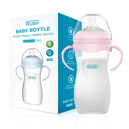 BPA-Free Baby Feeding Bottle - PP Newborn Milk Bottle with Handle, 150/240/330ml